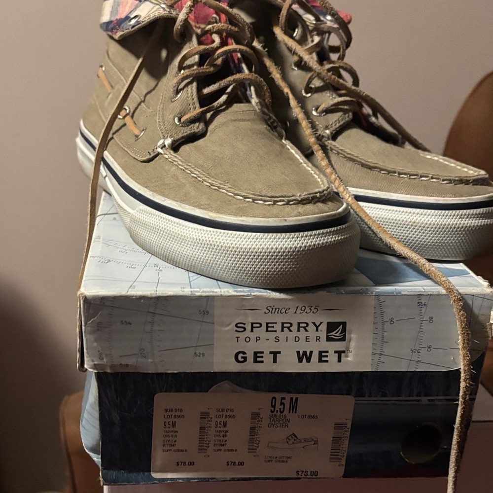 Sperry Men's Olive Boat Shoes